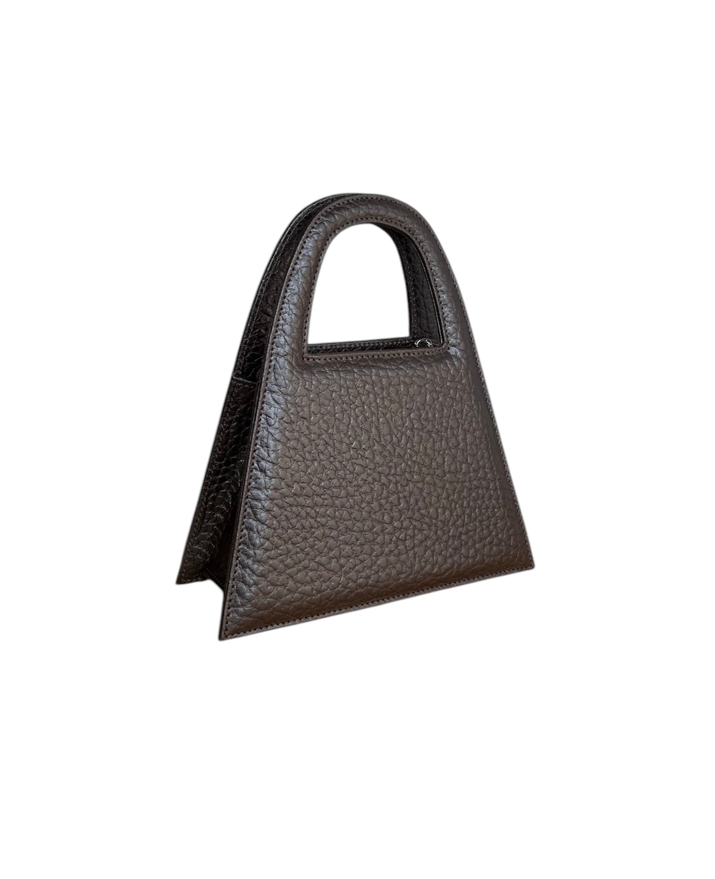 Dark Chocolate Brown Leather Minnie Lock Bag