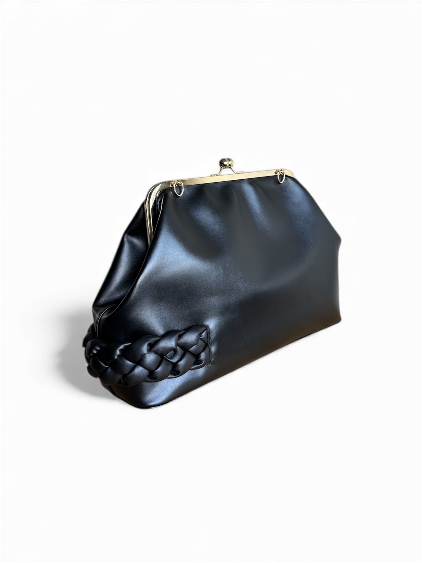 Braided Oversized Leather Clutch
