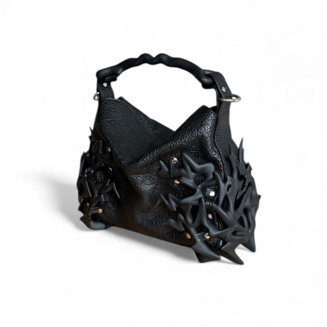 Black Leather 3D Printed Dream Bag