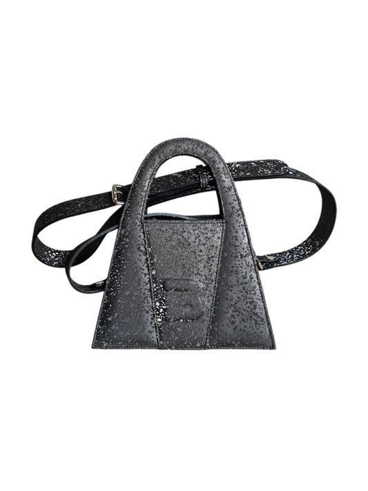 Matte Black Leather With Shiny Particles Minnie Lock Bag LIMITED EDITION