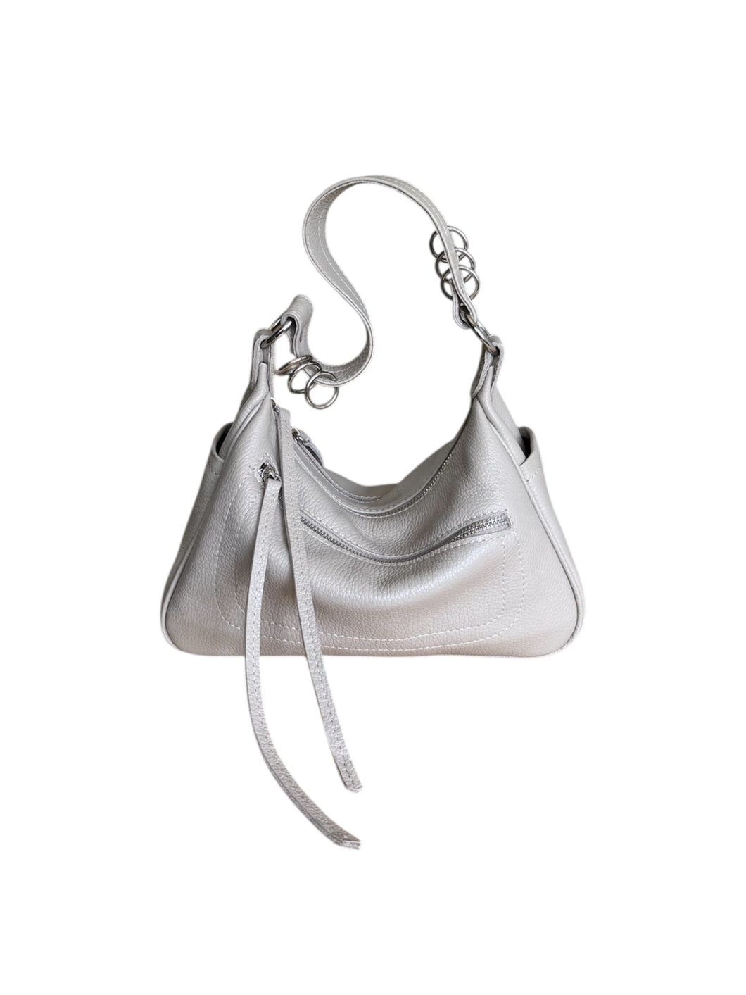 Greige Leather Minnie Lock Bag