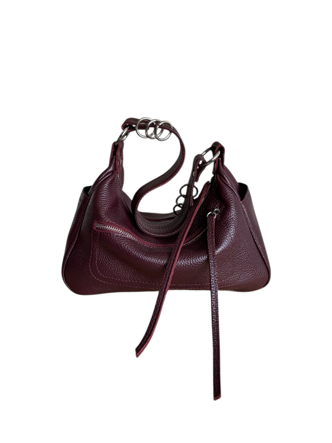 Burgundy Leather City Rush Bag
