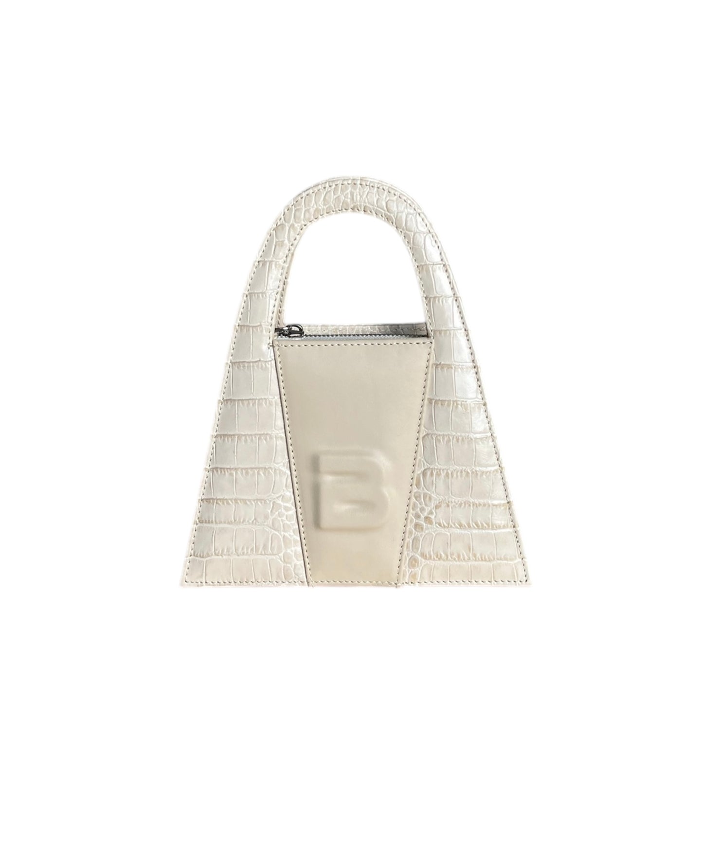 Coral Beige Croco Leather Minnie Lock Bag - LIMITED EDITION