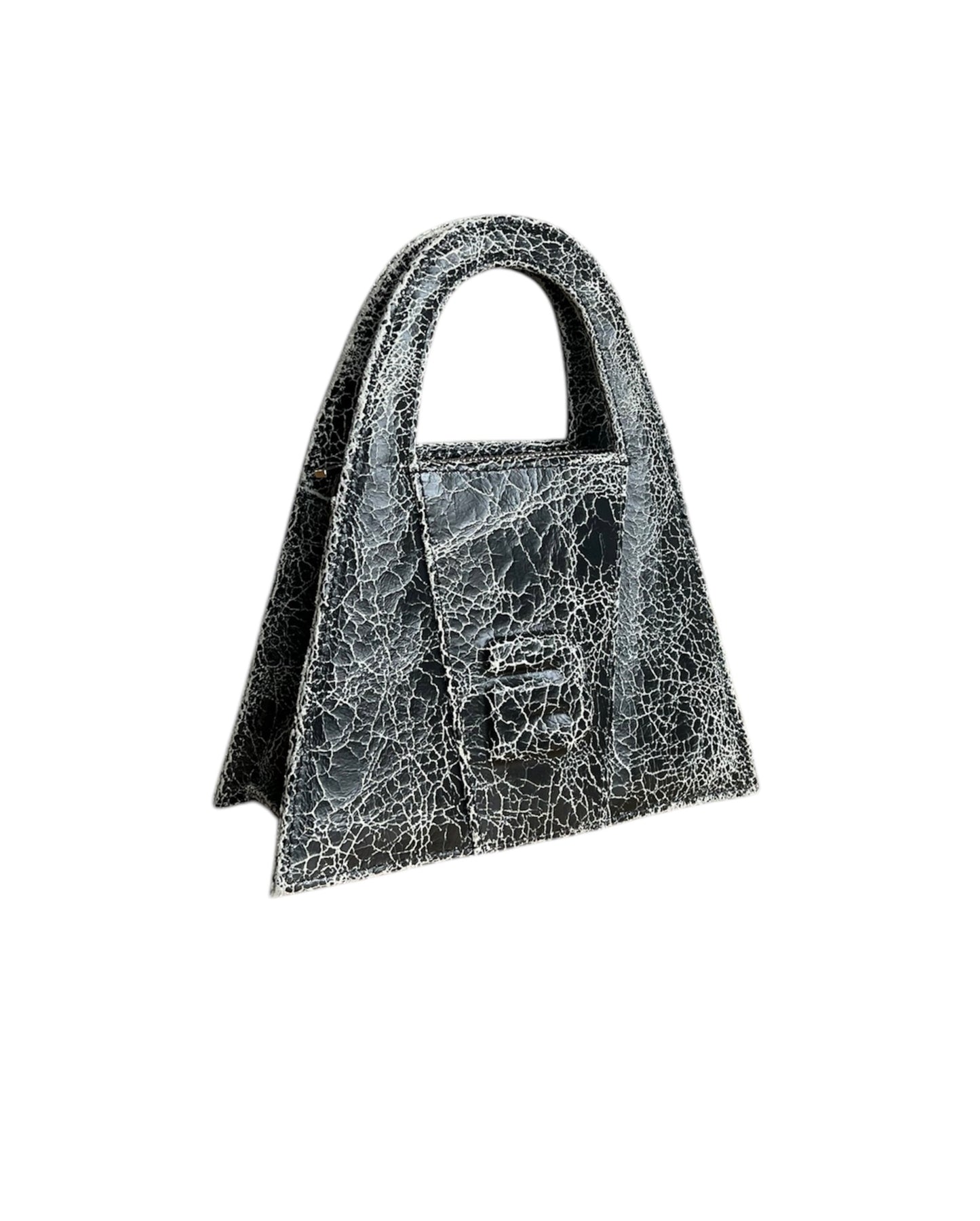 Black Broken Mirror Leather Minnie Lock Bag LIMITED EDITION