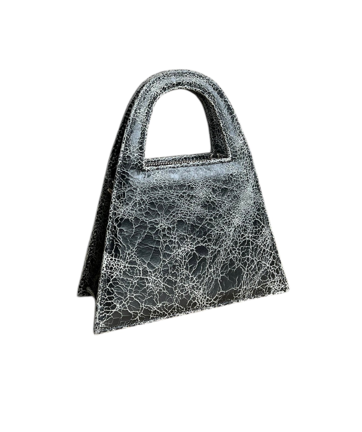 Black Broken Mirror Leather Minnie Lock Bag LIMITED EDITION