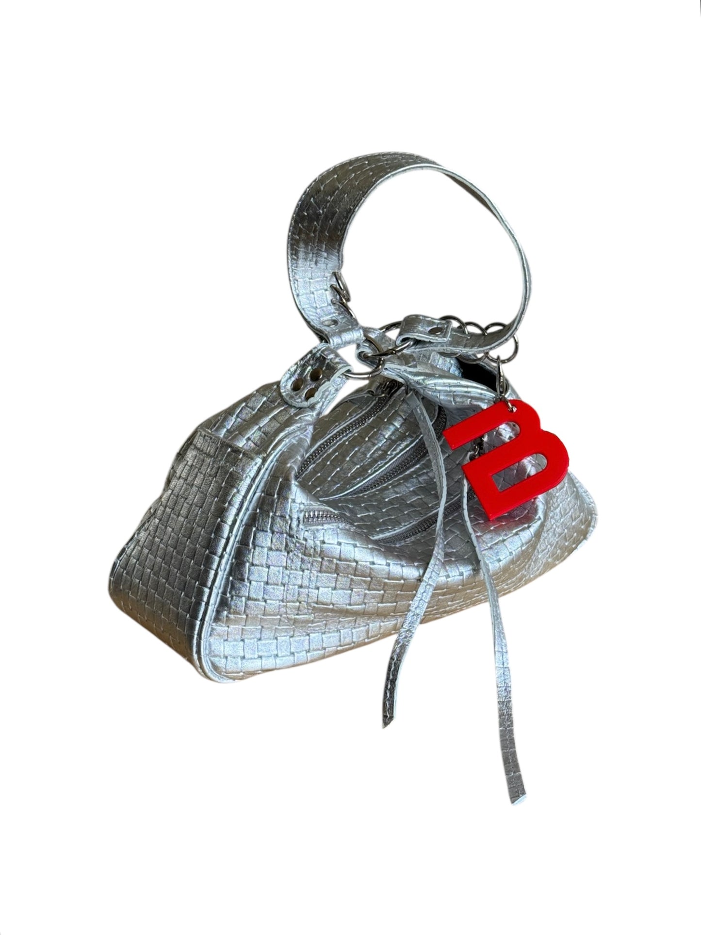 Silver Pleated Leather City Rush Bag - LIMITED EDITION