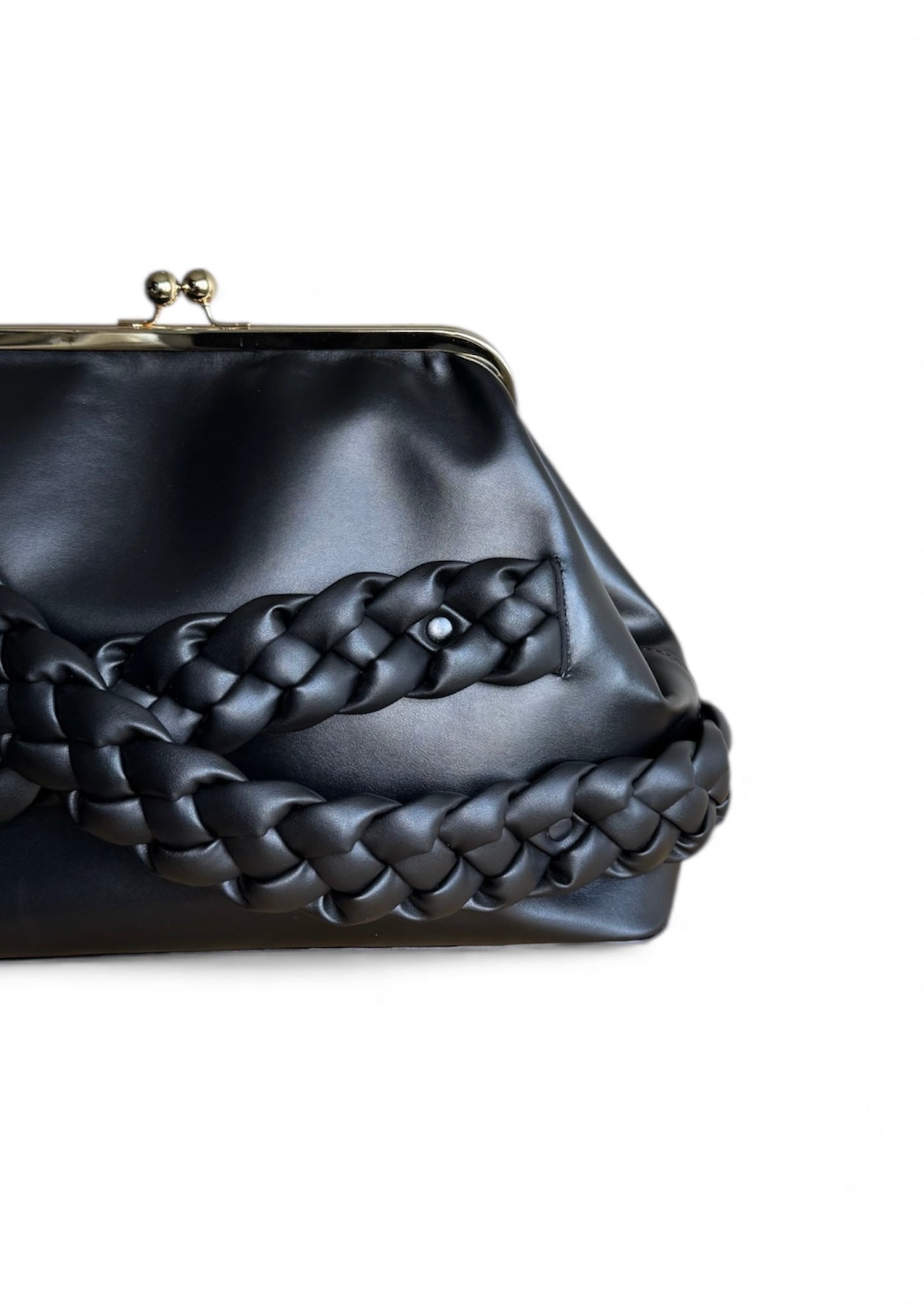 Braided Oversized Leather Clutch