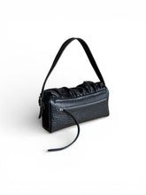 Load image into Gallery viewer, Draped Baguette Black Leather Bag
