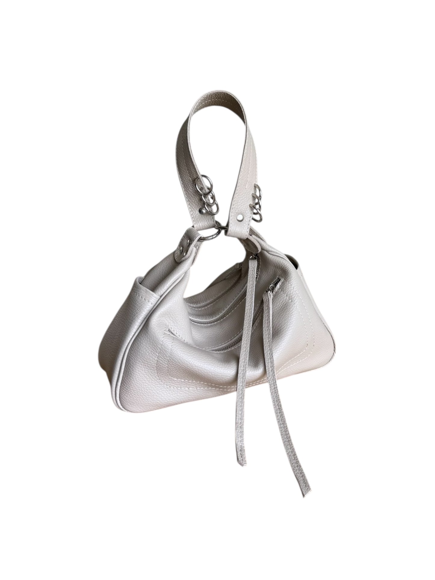 Greige Leather City Rush Bag
