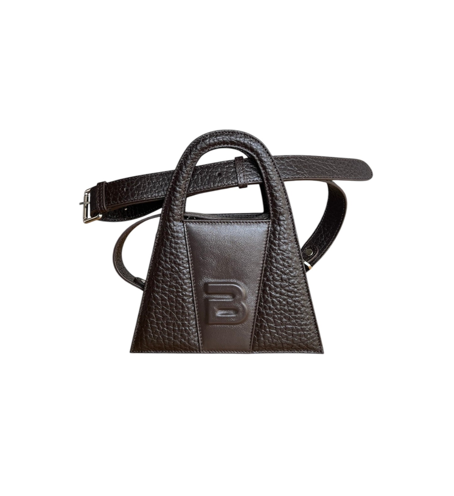 Dark Chocolate Brown Leather Minnie Lock Bag