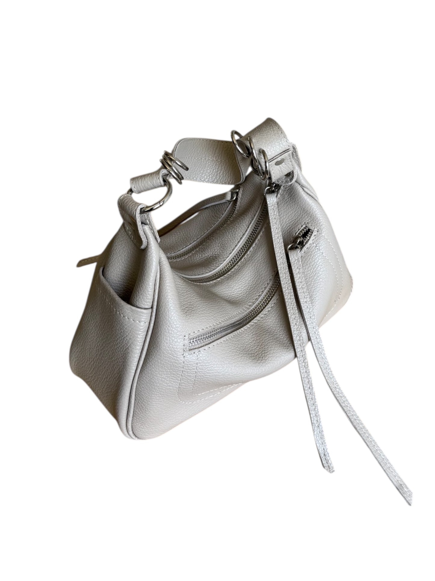 Greige Leather City Rush Bag