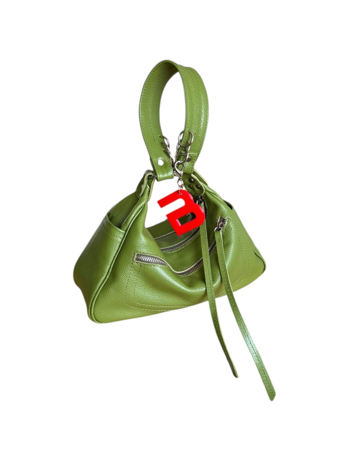 Green Leather City Rush Bag