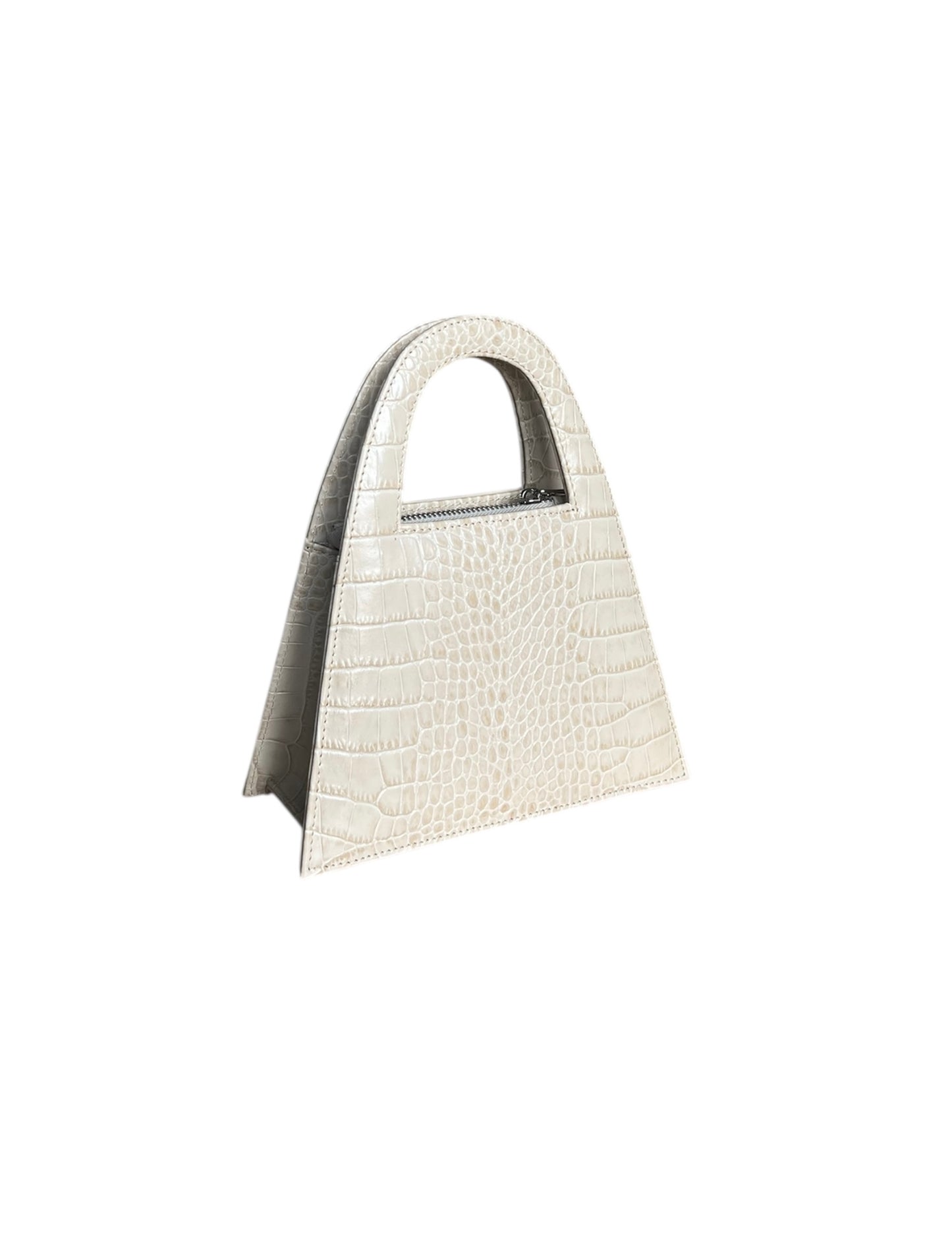 Coral Beige Croco Leather Minnie Lock Bag - LIMITED EDITION