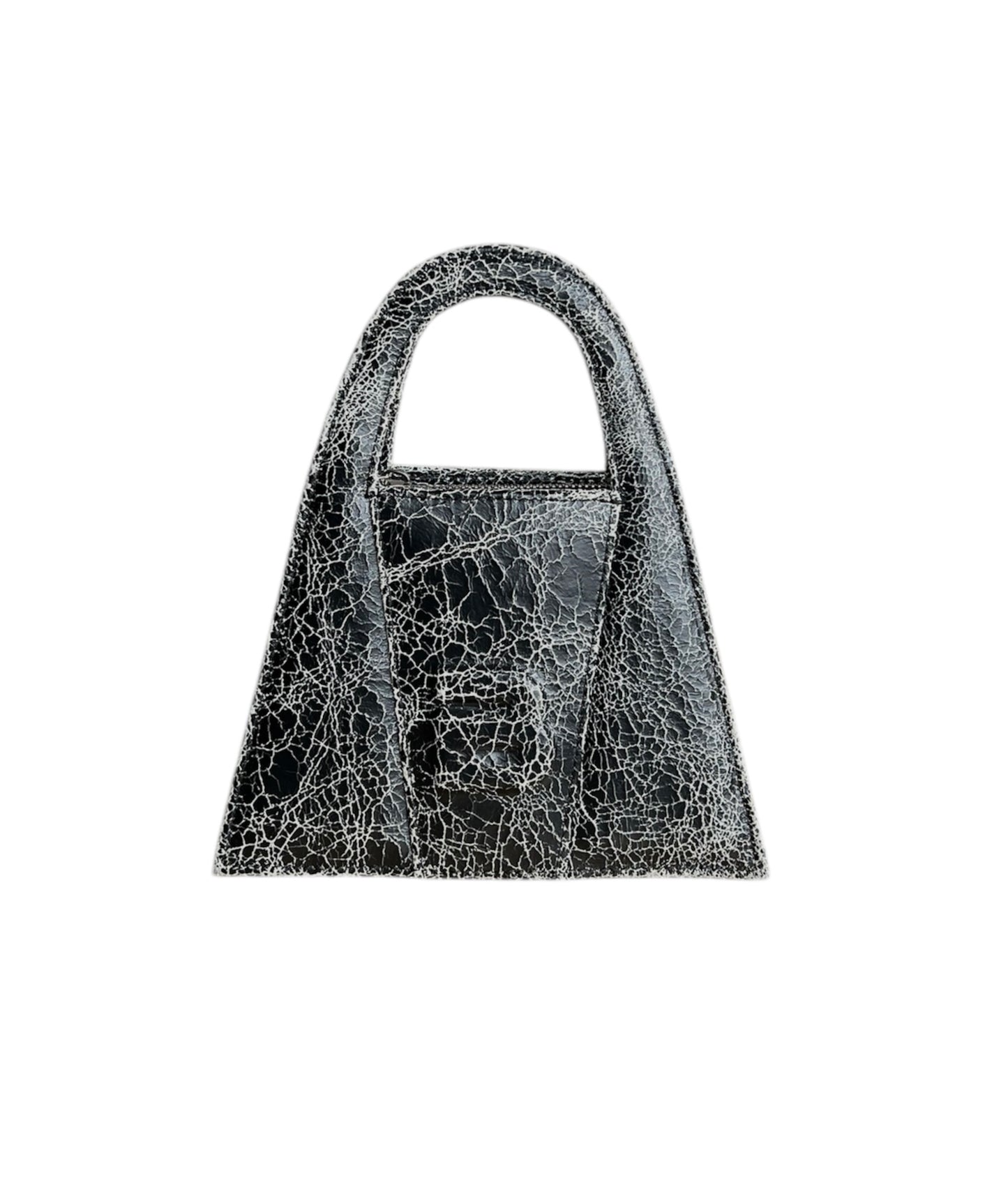 Black Broken Mirror Leather Minnie Lock Bag LIMITED EDITION