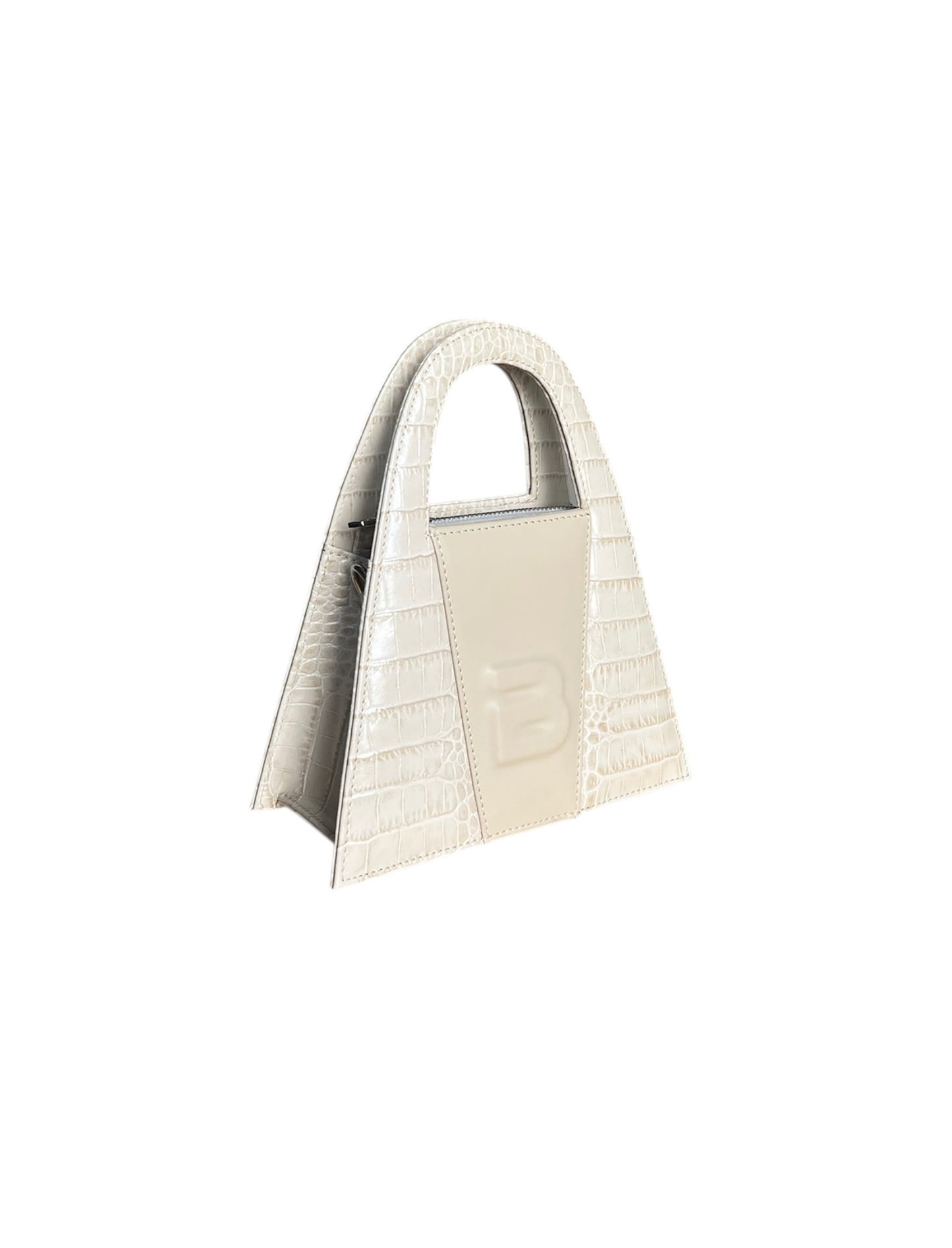 Coral Beige Croco Leather Minnie Lock Bag - LIMITED EDITION