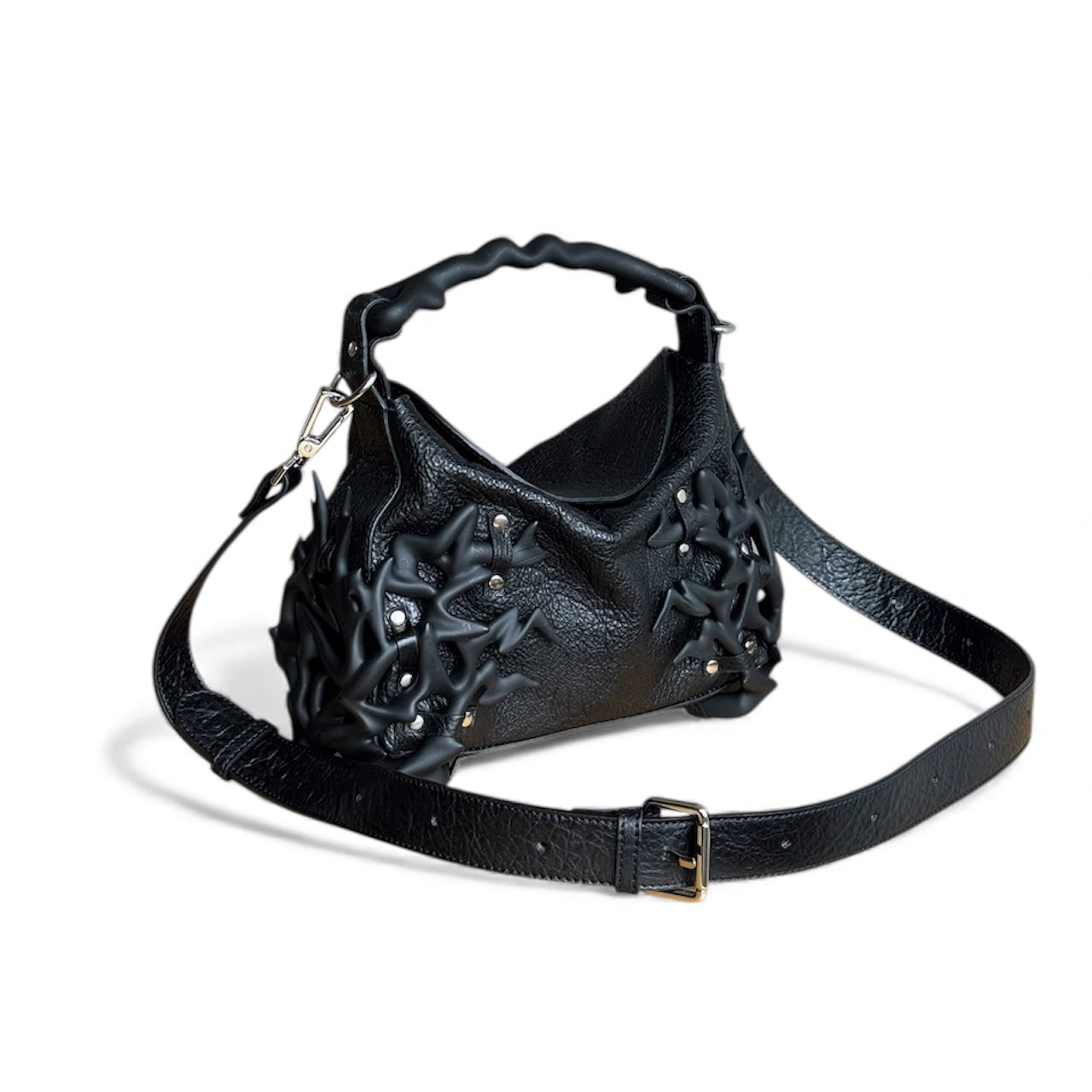 Black Leather 3D Printed Dream Bag