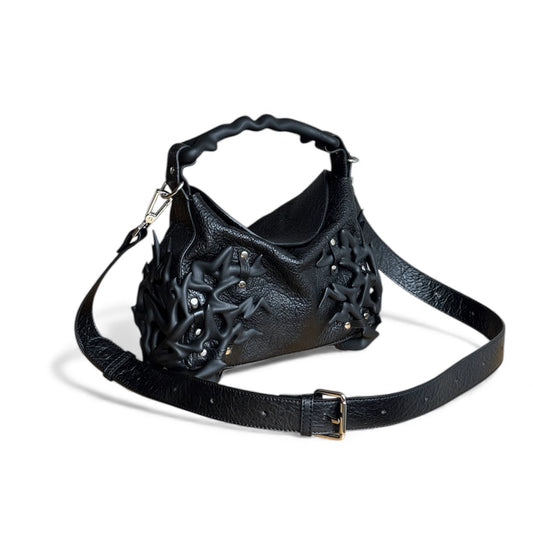 Black Leather 3D Printed Dream Bag