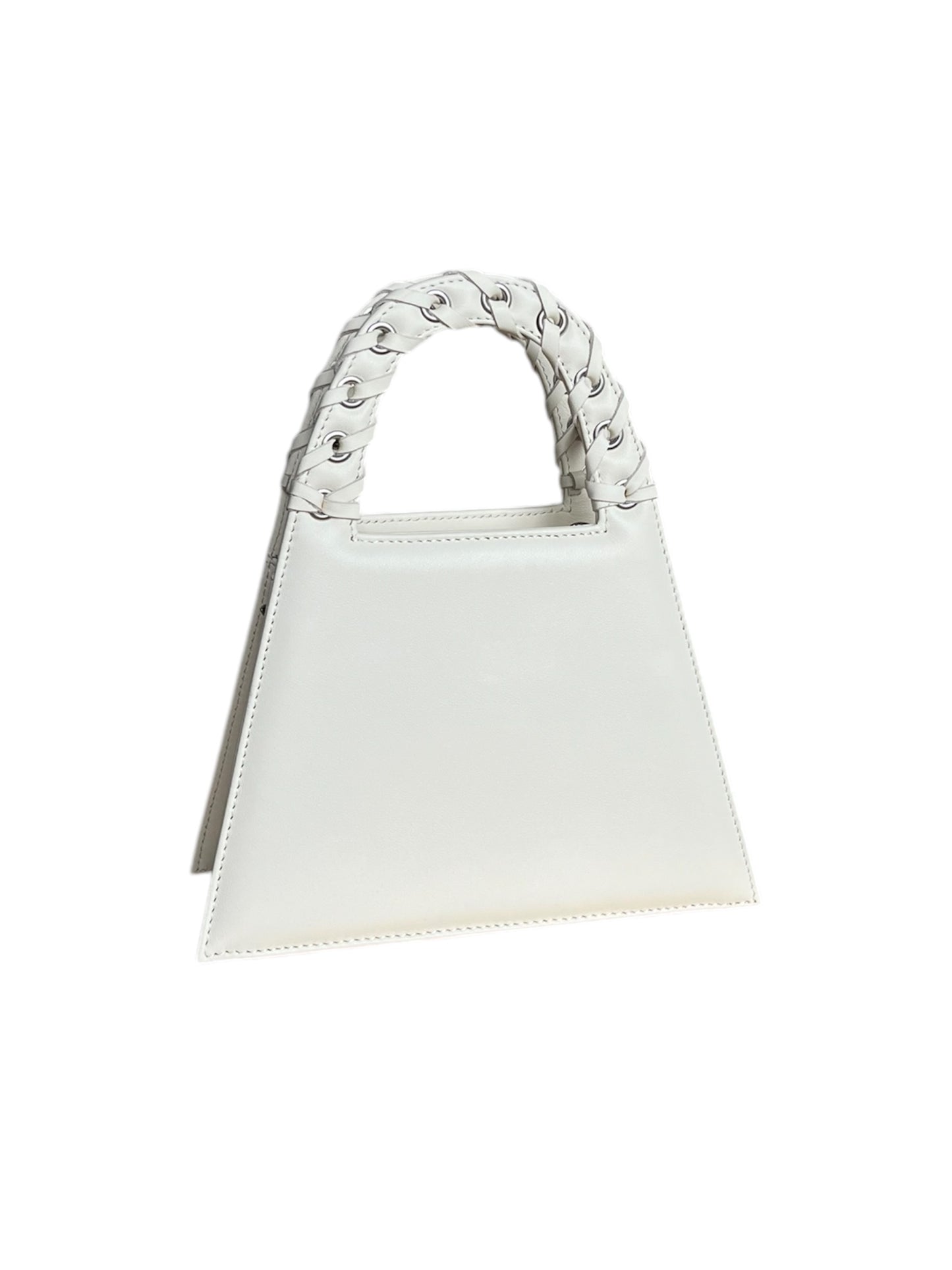 Dirty White Leather Fringed Lock Bag