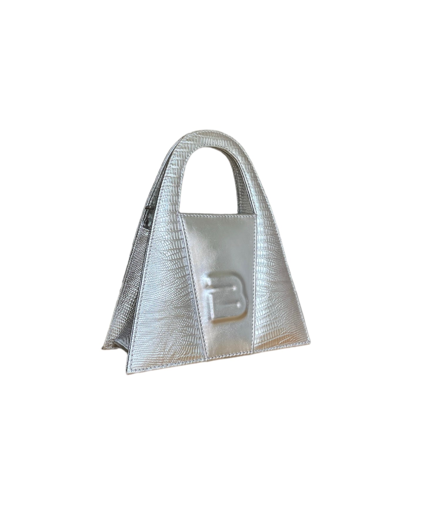 Limited Edition Icy Silver Leather Minnie Lock Bag