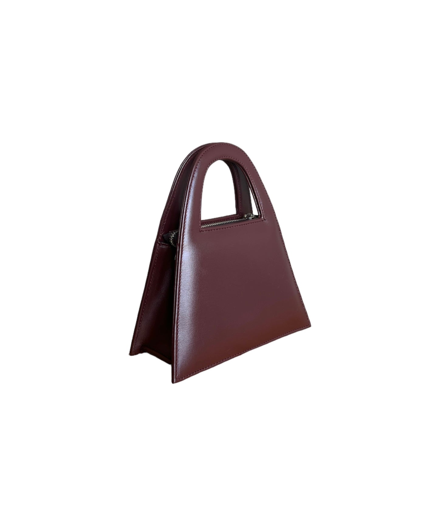 Burgundy Leather Minnie Lock Bag
