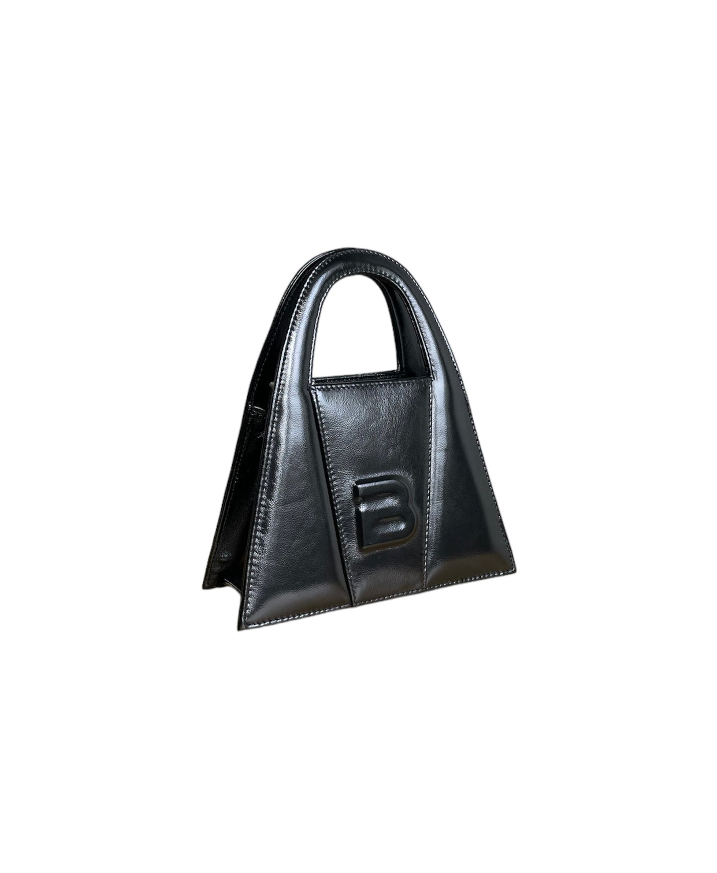 Glossy Black Leather Minnie Lock Bag- LIMITED EDITION
