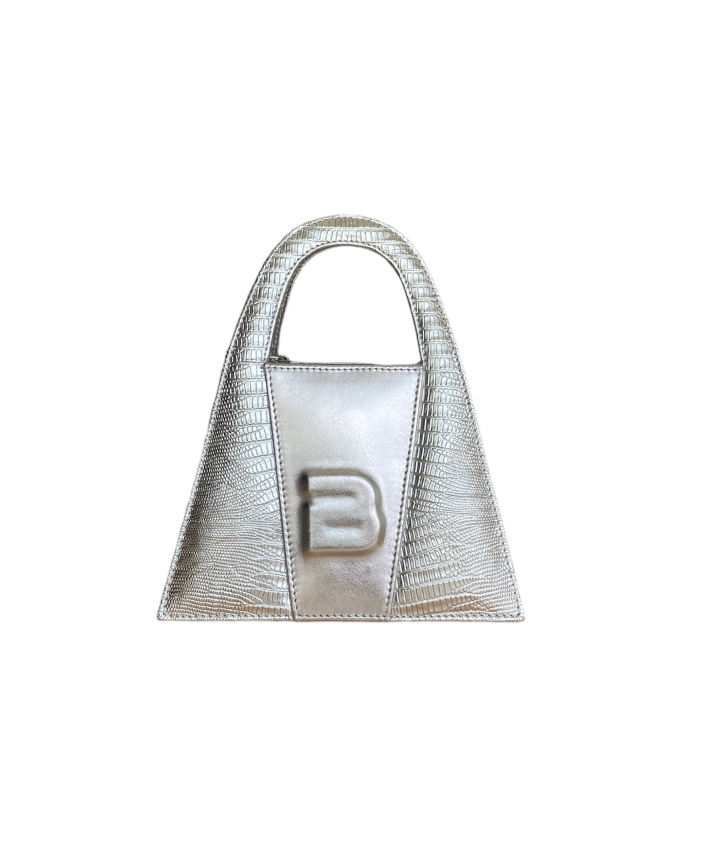 Limited Edition Icy Silver Leather Minnie Lock Bag