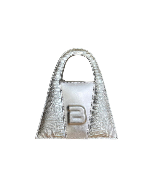 Limited Edition Icy Silver Leather Minnie Lock Bag