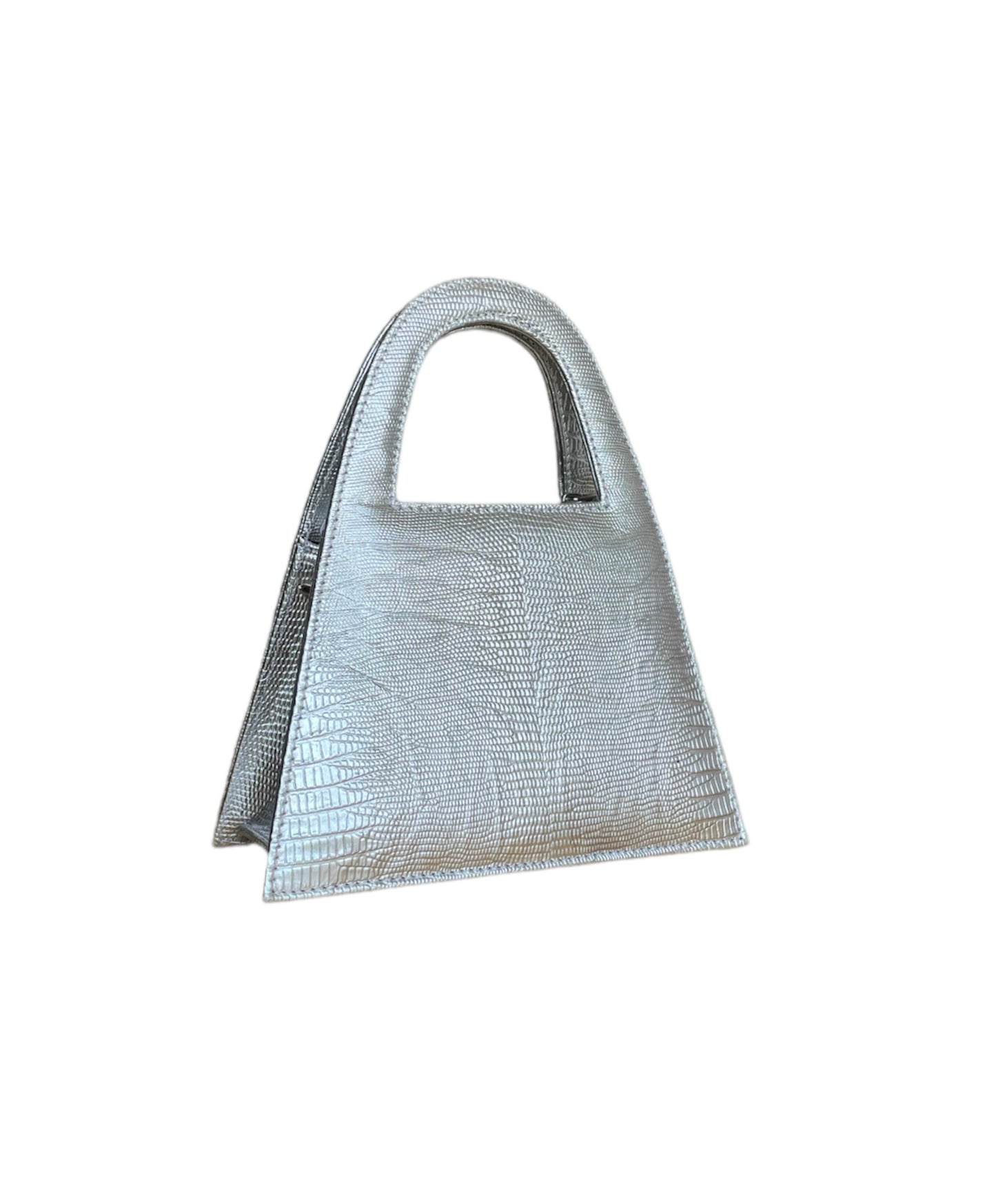Limited Edition Icy Silver Leather Minnie Lock Bag