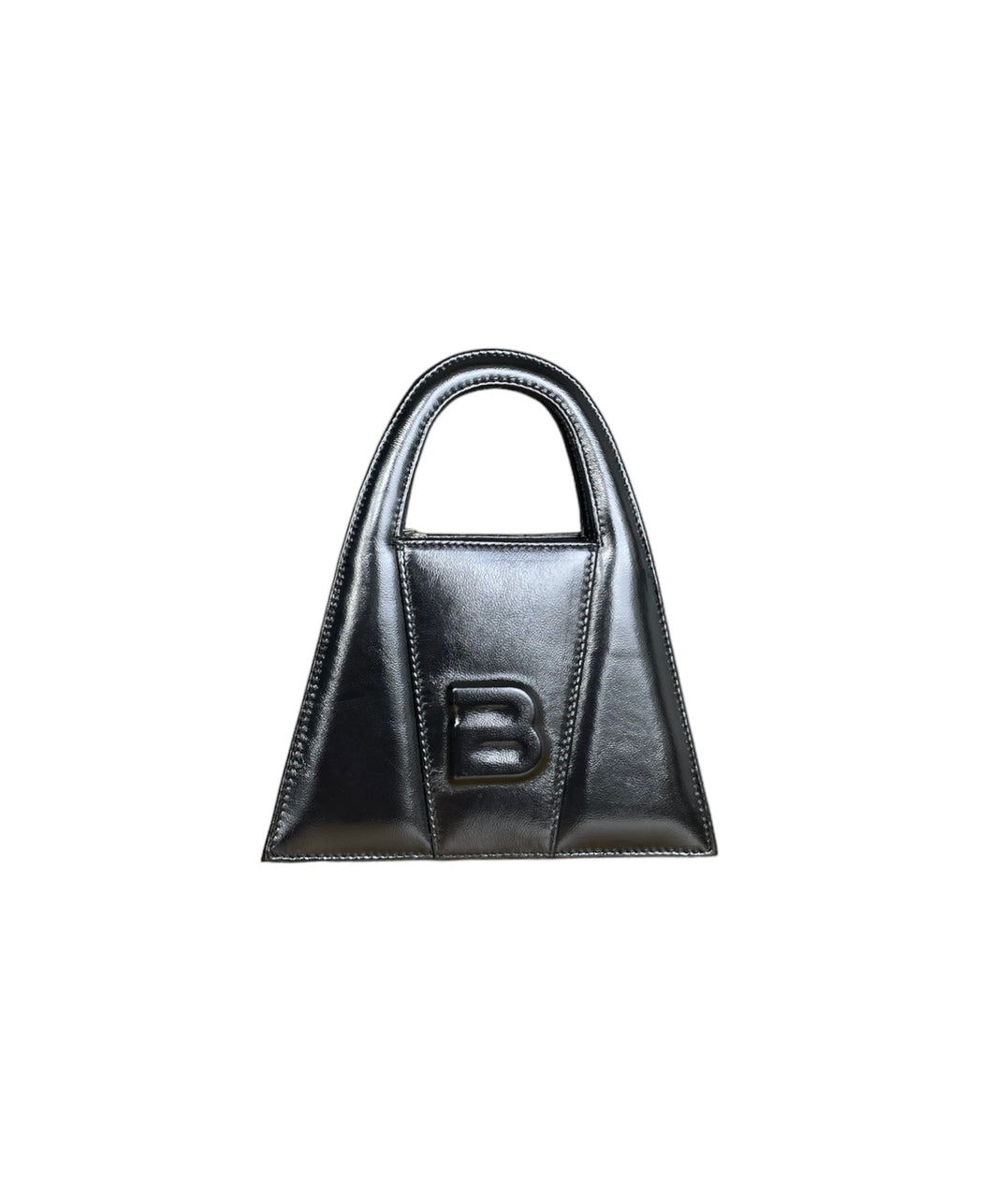 Glossy Black Leather Minnie Lock Bag- LIMITED EDITION