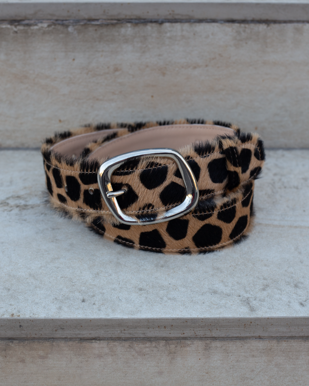 Animal Print Pony Leather Belt