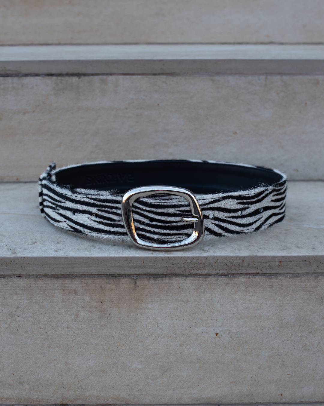 Zebra Pony Leather Belt