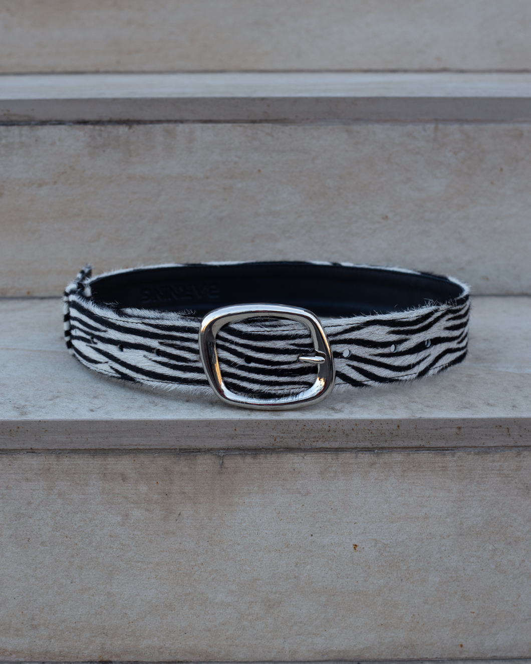 Zebra Pony Leather Belt