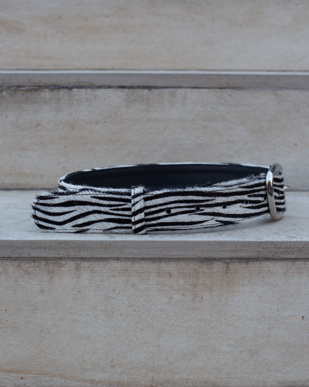 Zebra Pony Leather Belt
