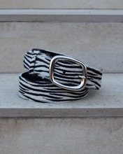 Load image into Gallery viewer, Zebra Pony Leather Belt
