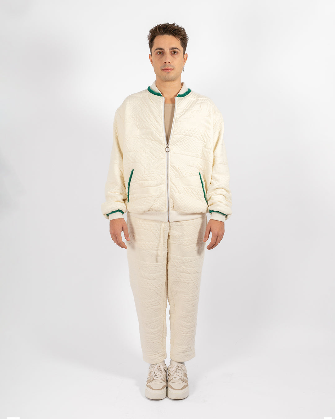 Unisex Beige Cotton Pants