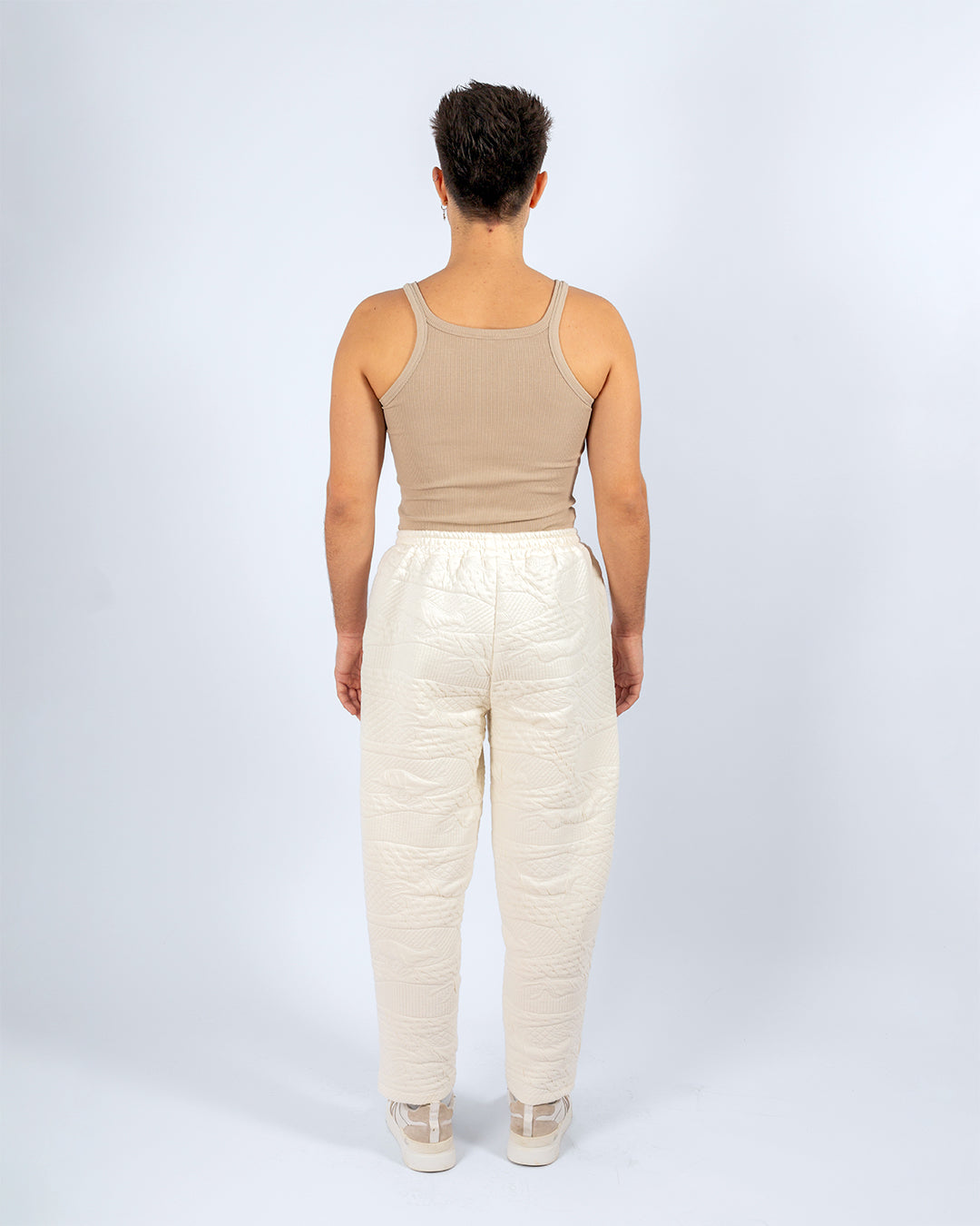 Unisex Beige Cotton Pants