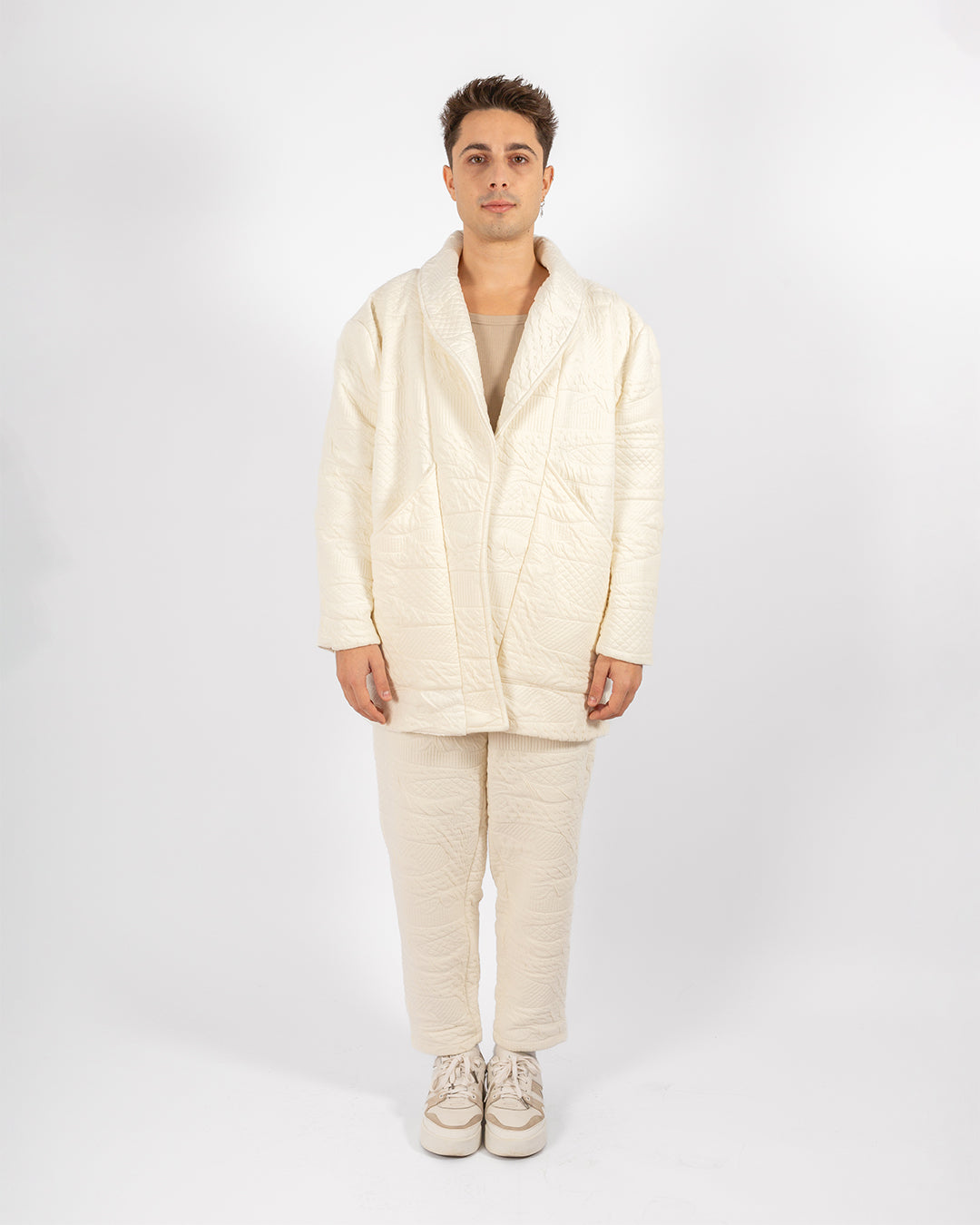 Unisex Beige Cotton Blazer