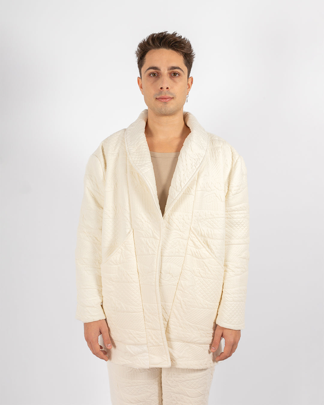 Unisex Beige Cotton Blazer