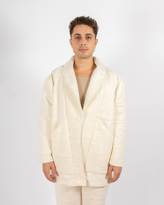 Unisex Beige Cotton Blazer