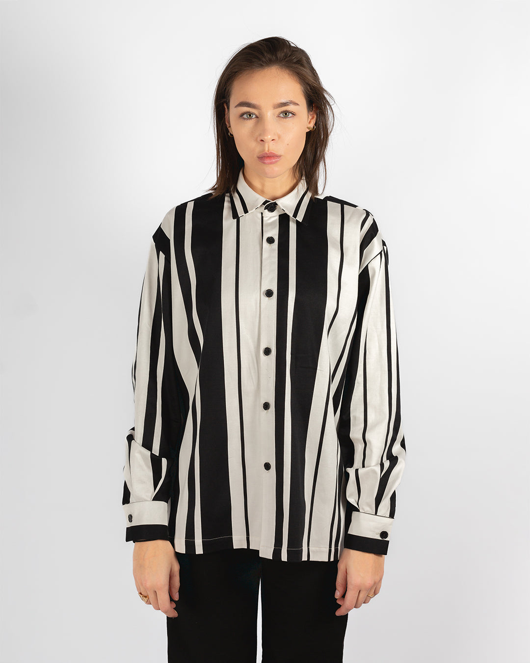 Unisex Striped Black And White Cotton Urban Pyjamas