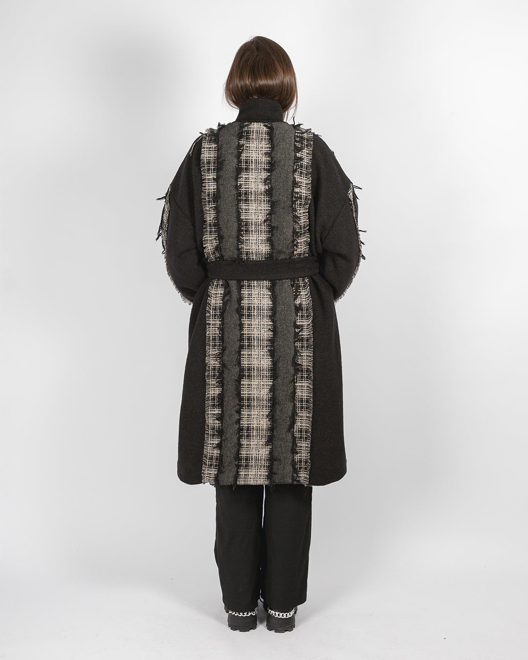 Unisex Patchwork Wool & Cotton Coat