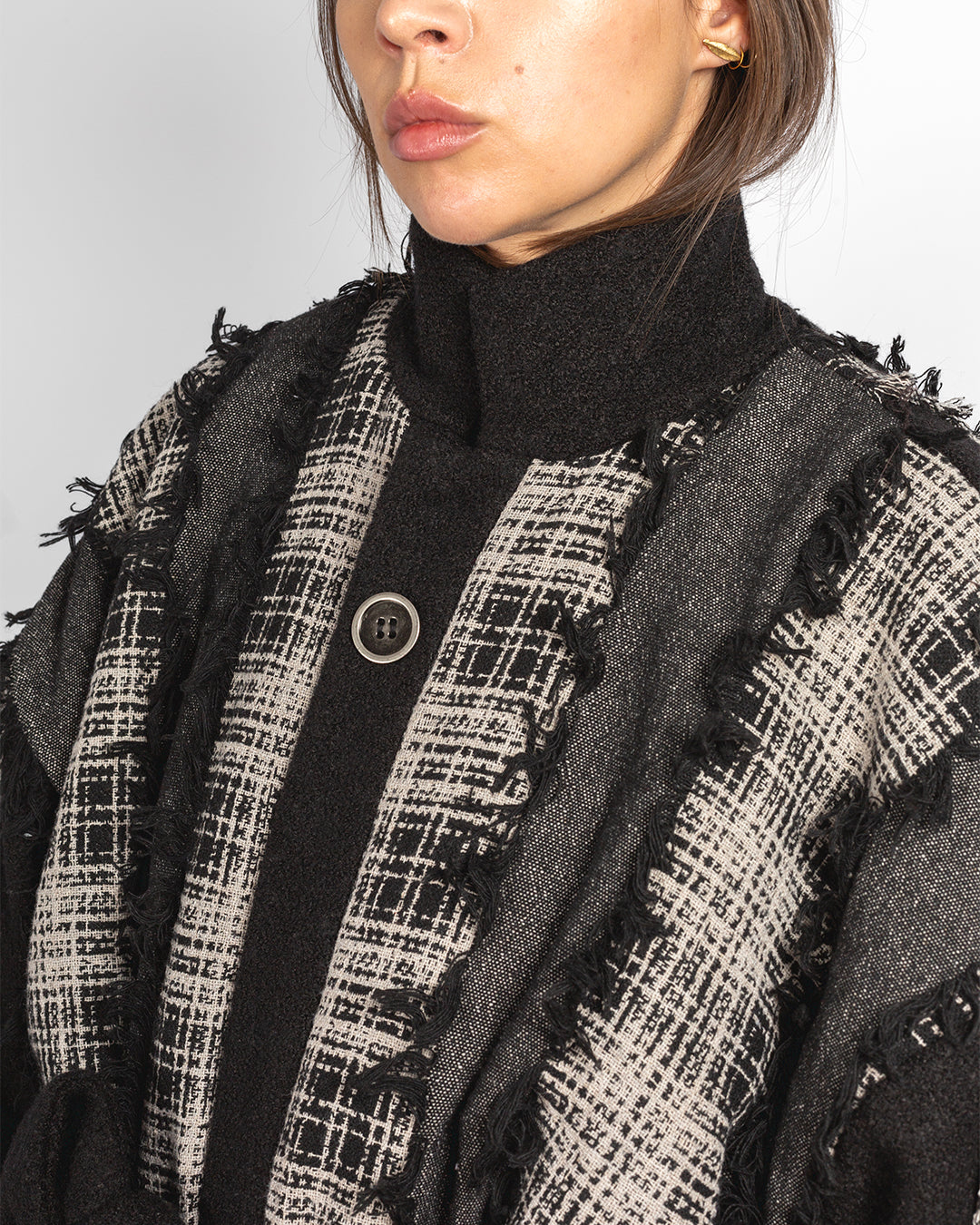 Unisex Patchwork Wool & Cotton Coat