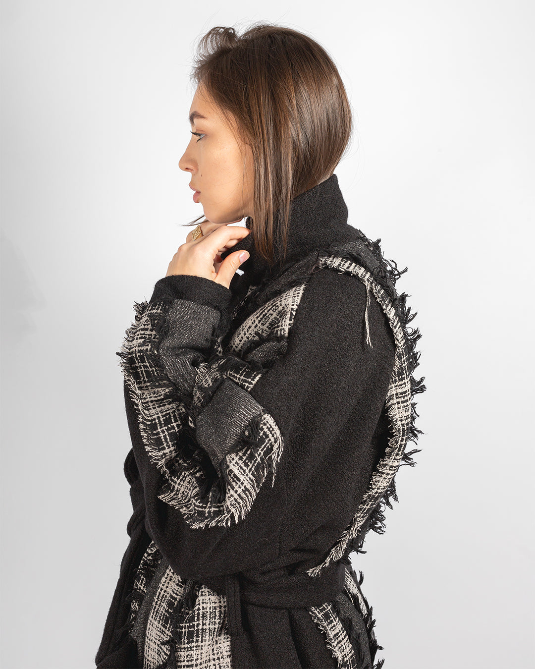 Unisex Patchwork Wool & Cotton Coat