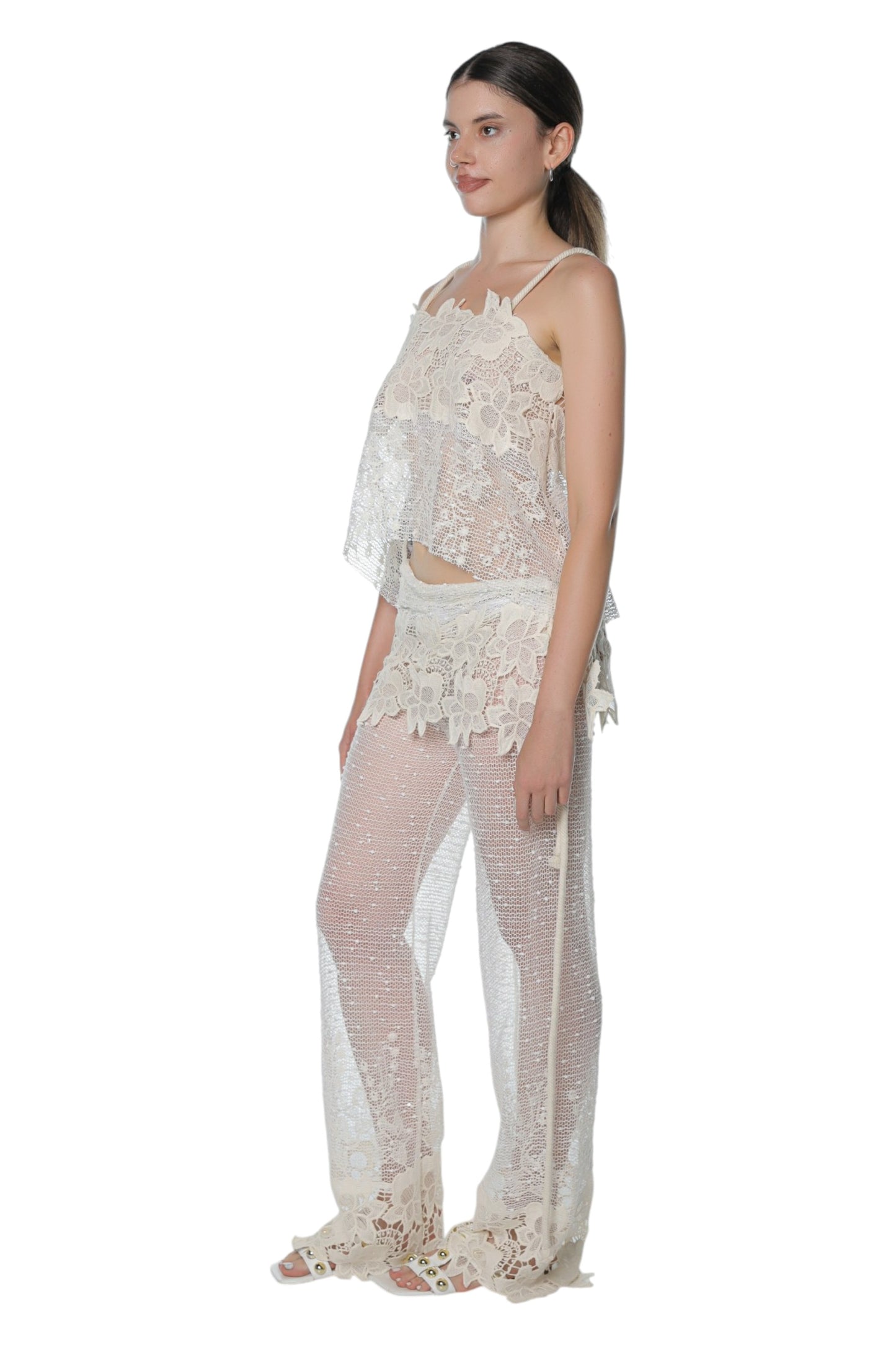 Angel Off White Cotton Pants