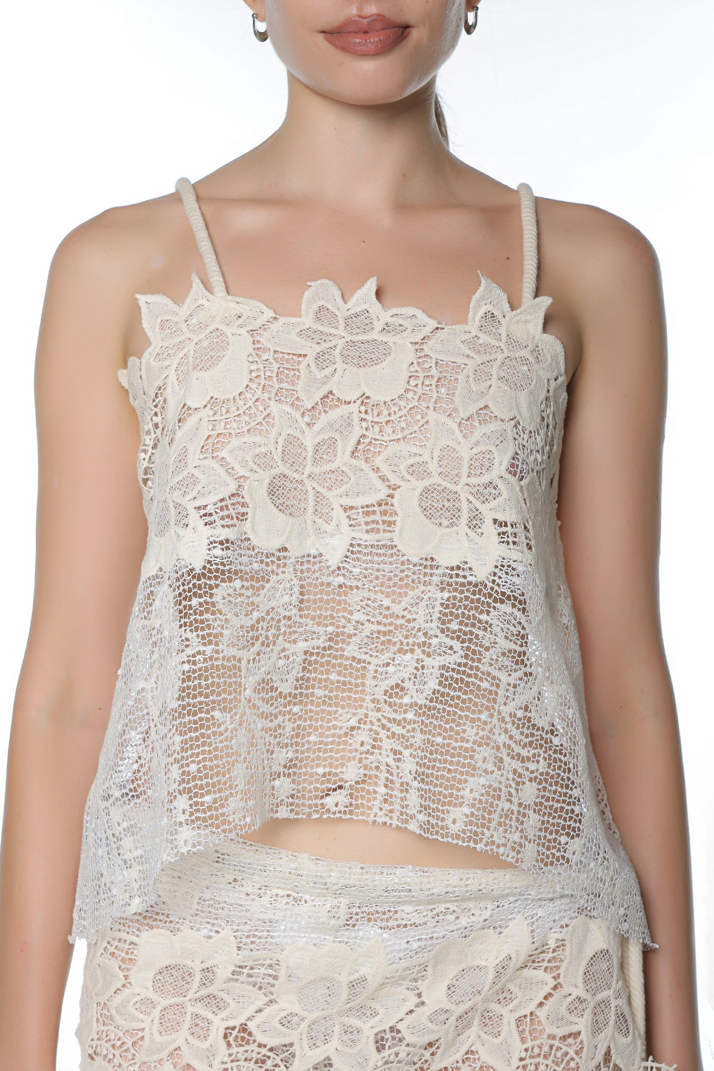 Angel Off White Cotton Deux Piece