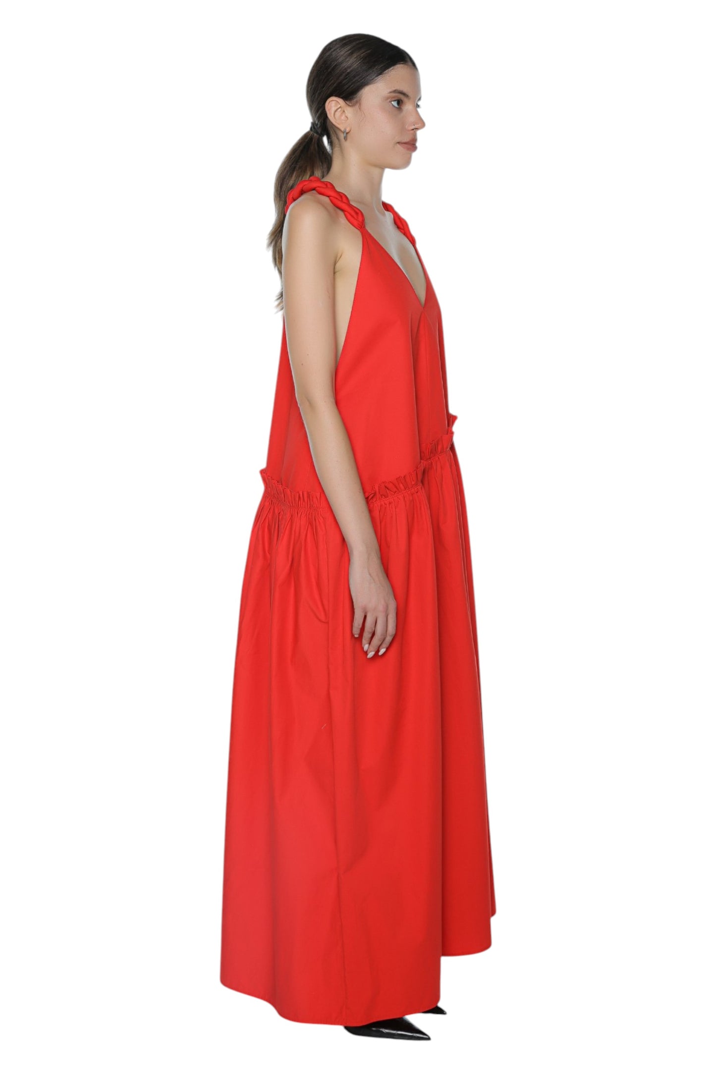 Barning Braided Dress On Red
