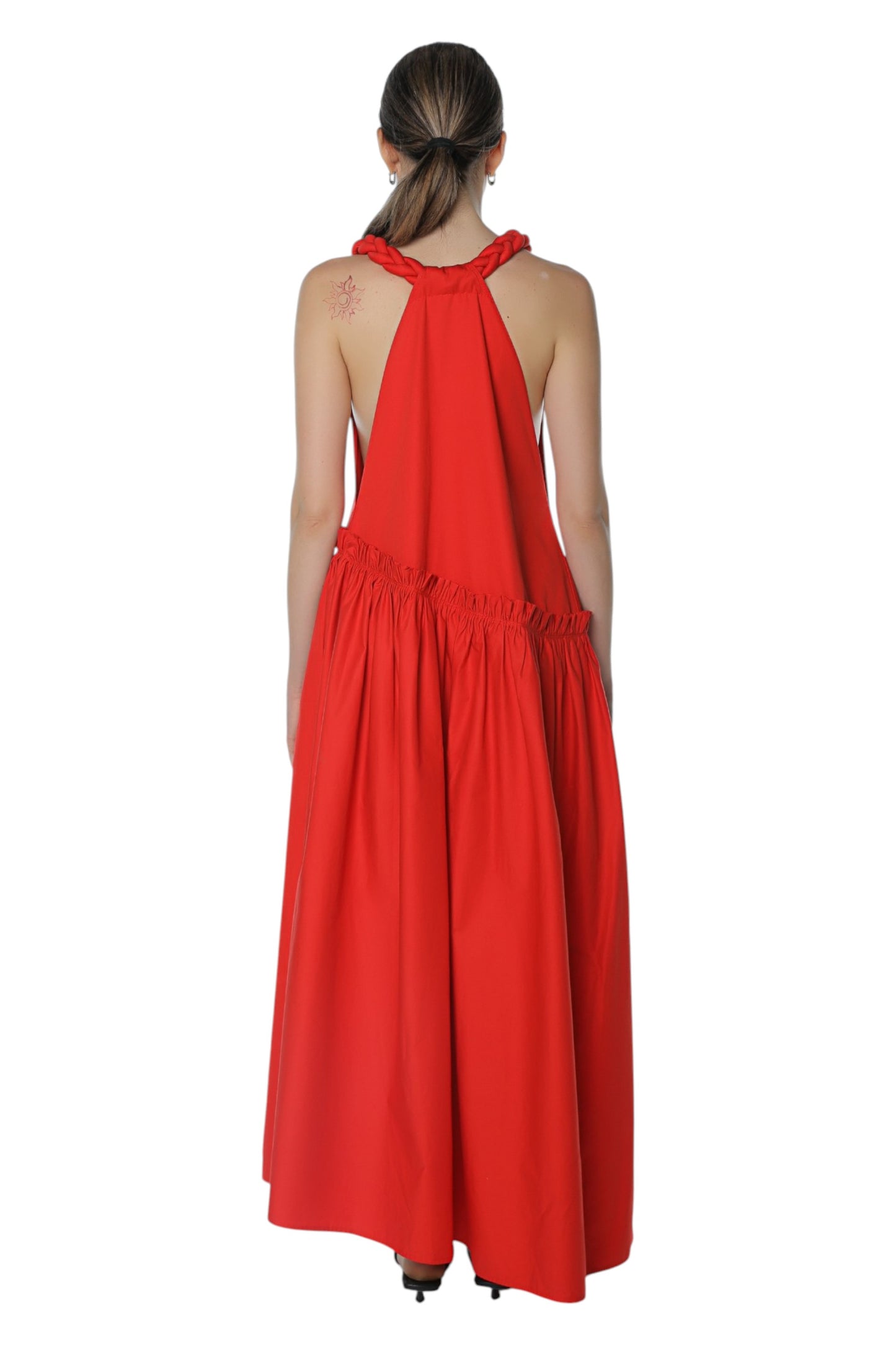 Barning Braided Dress On Red