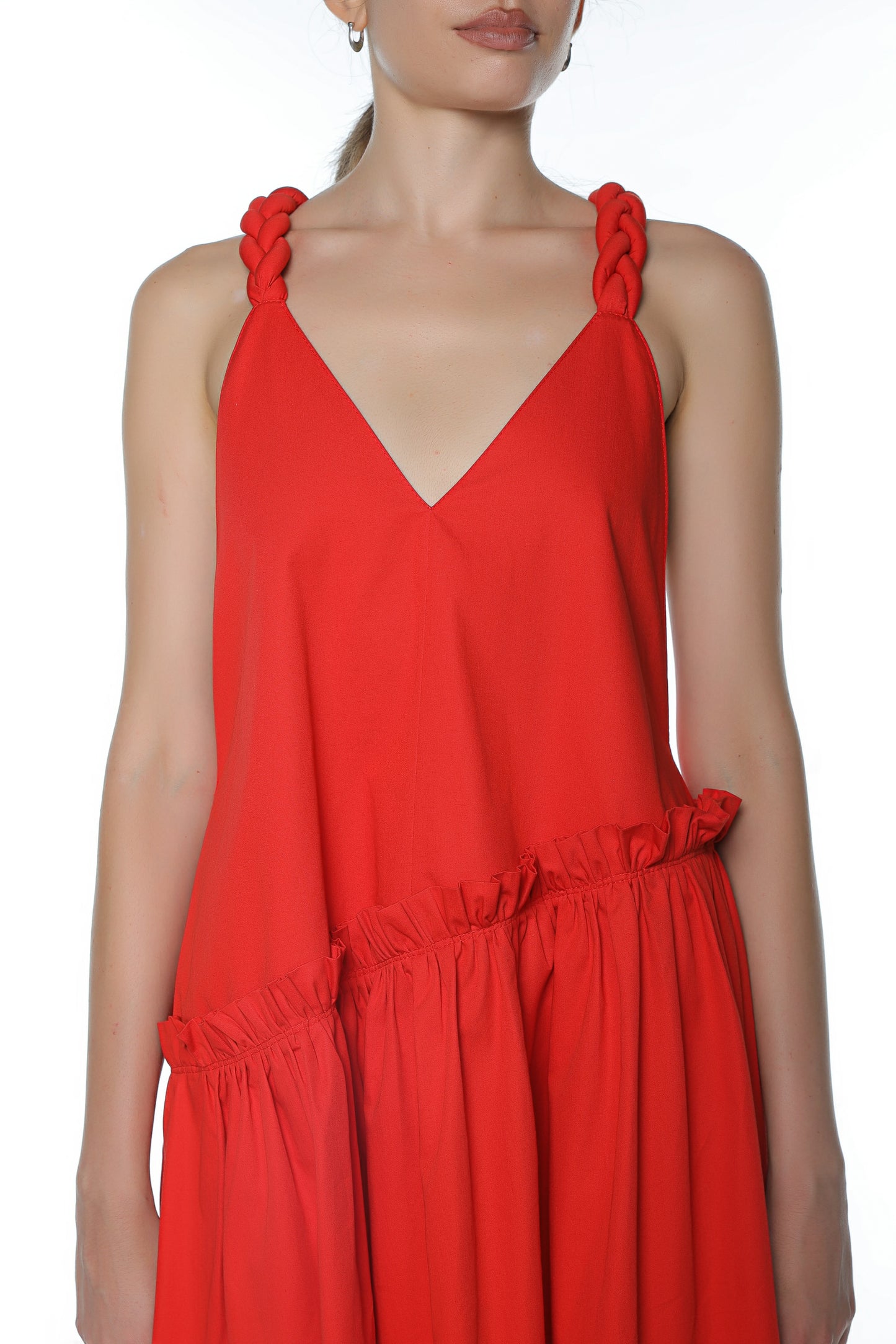 Barning Braided Dress On Red