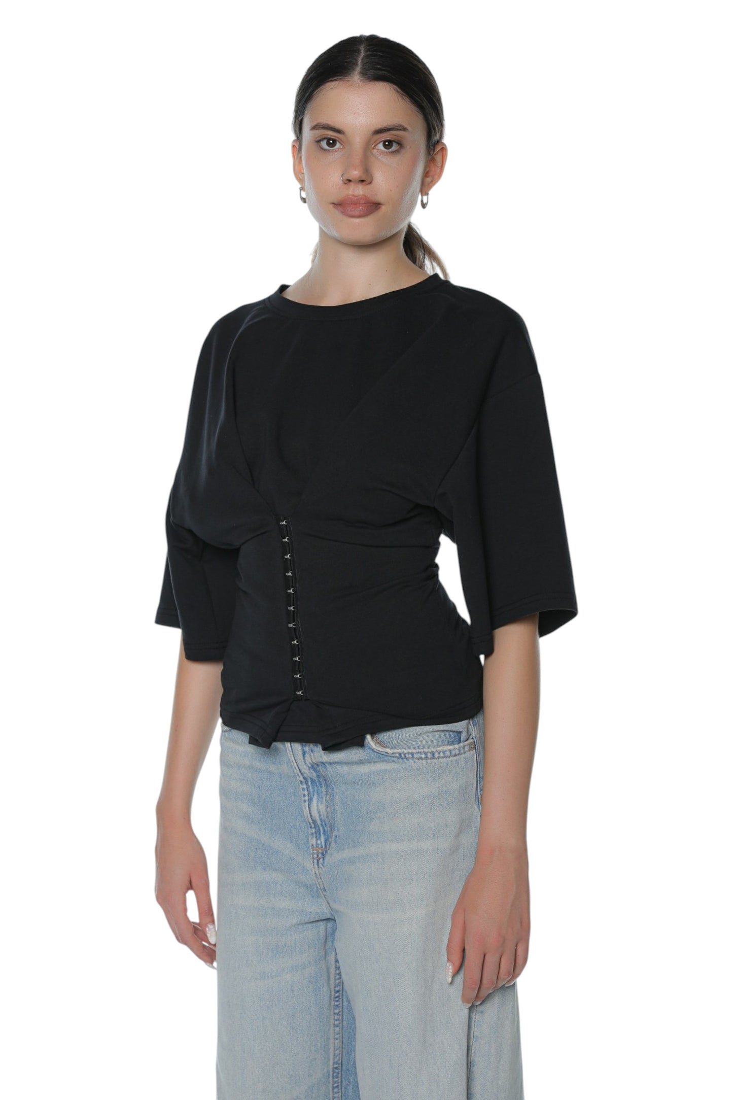 Barning Corseted Tshirt On Black