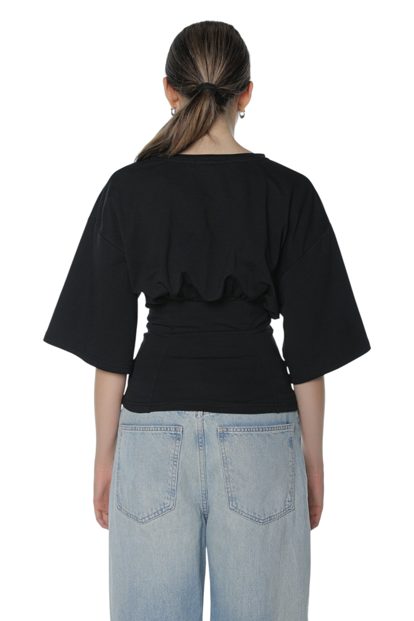Barning Corseted Tshirt On Black